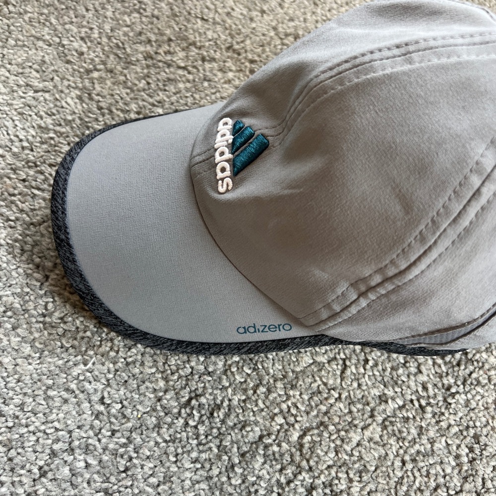 Adidas Adizero Running Hat Womens Grey Teal Adjustable Performance Cap athletic - Picture 5 of 12
